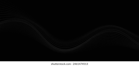 Technology dark background. Vector futuristic wave banner. EPS10	
