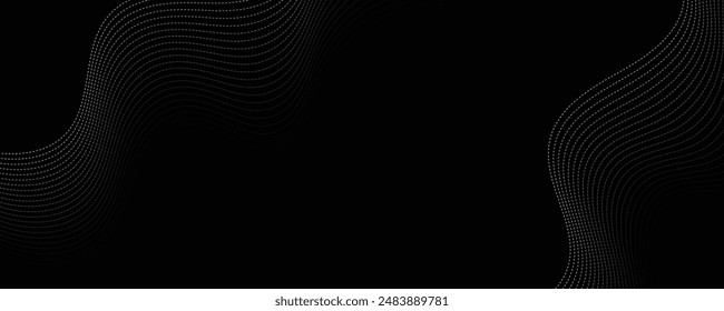 Technology dark background. Vector futuristic wave banner. EPS10
