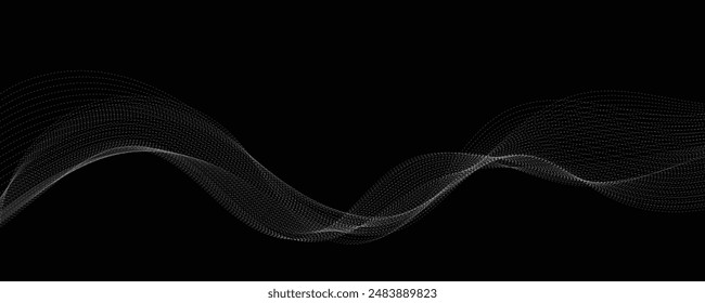 Technology dark background. Vector futuristic wave banner. EPS10
