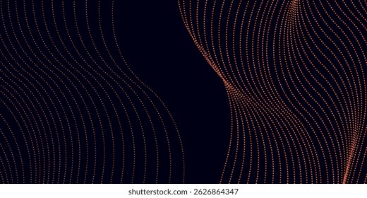 Technologie dunkler navyblauer Hintergrund mit abstrakter orangefarbener Rasterpunkttextur, eps10.