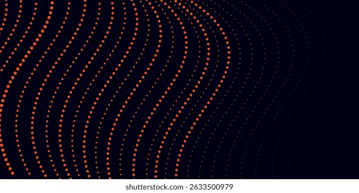 Technology dark navy blue background with abstract orange halftone dot texture, eps10.