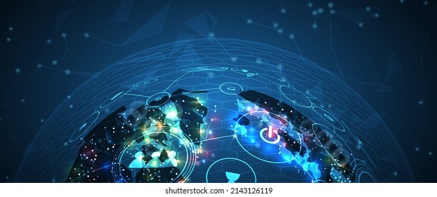 Technology data background, idea of global business solution