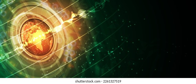 Technology data background, idea of global business solution