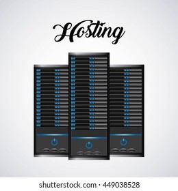 Technology and data base design represented by web hosting icon. Colorfull and isolated illustration. 
