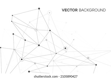 Technology data concept. Vector network background with plexus line and node. Abstract geometric fractal connection with minimal texture for web.