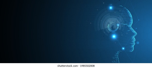 Technology data innovation background, idea of global business solution for artificial intelligence