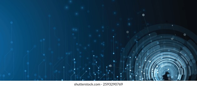 Technology data an network connection visual business background