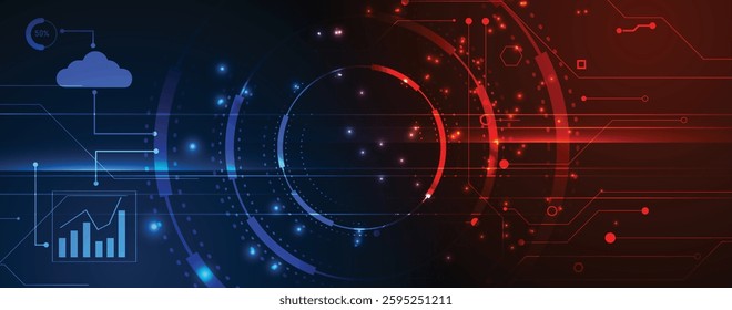 Technology data an network connection visual business background