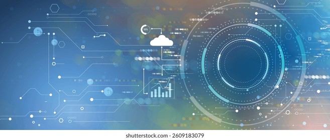 Technology data an network connection visual business background