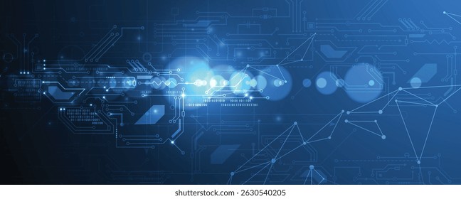 Technology data an network connection visual business background