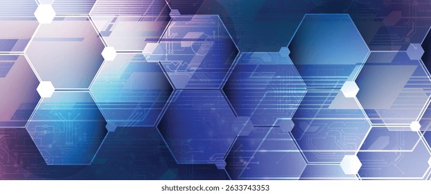Technology data an network connection visual for business background