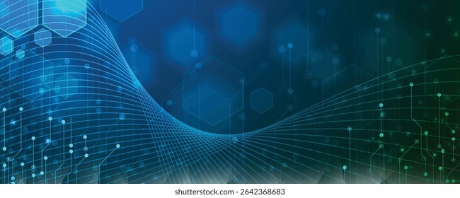 Technology data an network connection visual business background