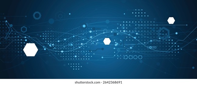 Dados de tecnologia e conexão de rede plano de fundo visual de negócios