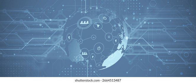 Technology data an network connection visual business background