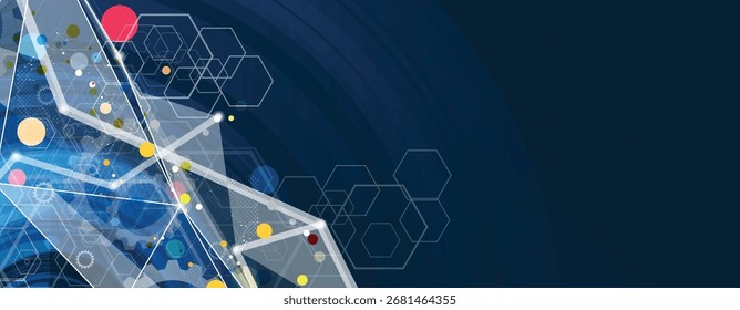 Technology data an network connection visual business background