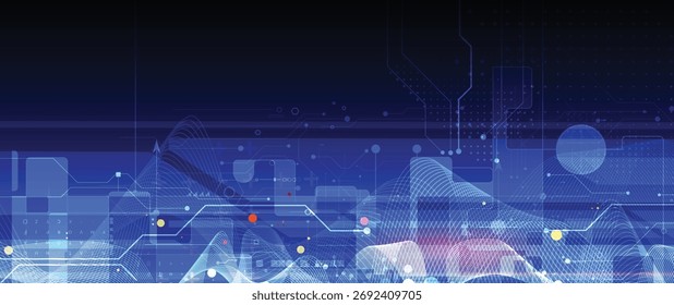 Dados de tecnologia e conexão de rede plano de fundo visual de negócios
