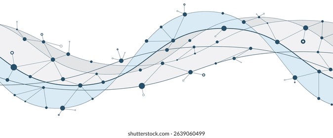 Technology data and neural network connection visual business background
