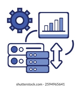 Technology Data Server Analytics Automation Icon Digital
