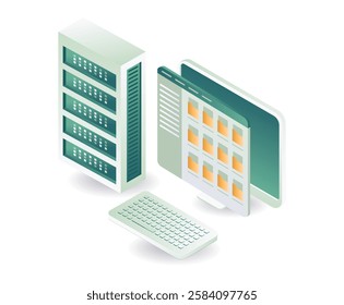 Technology data server computer concept illustration