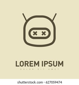 technology dead robot line vector icon