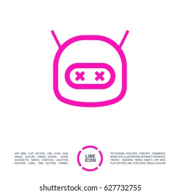 technology dead robot line vector icon