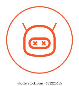 technology dead robot line vector icon