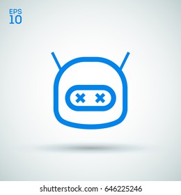 technology dead robot line vector icon