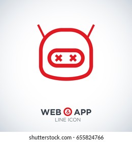 technology dead robot line vector icon