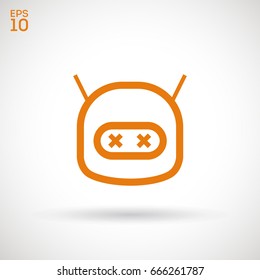 technology dead robot line vector icon
