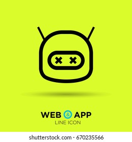 technology dead robot line vector icon
