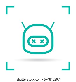 technology dead robot line vector icon