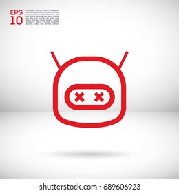 technology dead robot line vector icon