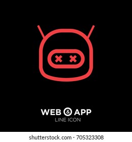 technology dead robot line vector icon