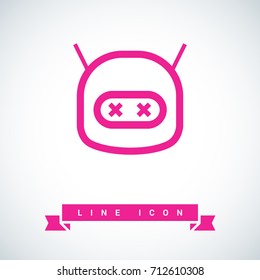 technology dead robot line vector icon