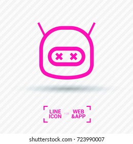 technology dead robot line vector icon