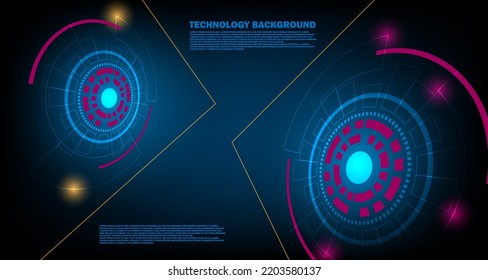 Technology Demonstration. Futuristic Circle Vector UI Interface Screen Design. Abstract Style On Blue Background. Futuristic Style. EP.1.hi-tech Communication Concept Innovation Vector Illustration