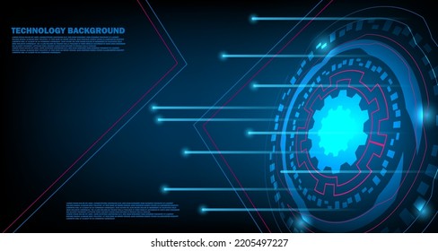 Technology Demonstration. Futuristic Circle Vector UI Interface Screen Design. Abstract Style On Blue Background. Futuristic Style. EP.2.hi-tech Communication Concept Innovation Vector Illustration 