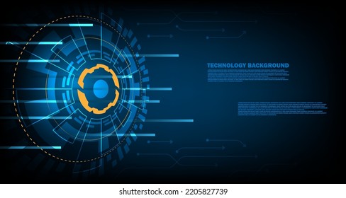 Technology Demonstration. Futuristic Circle Vector UI Interface Screen Design. Abstract Style On Blue Background. Futuristic Style. EP.4.hi-tech Communication Concept Innovation Vector Illustration 