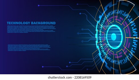 Technology Demonstration. Futuristic Circle Vector UI Interface Screen Design. Abstract Style On Blue Background. Futuristic Style. EP.5.hi-tech Communication Concept Innovation Vector Illustration 