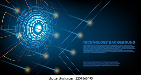 Technology Demonstration. Futuristic Circle Vector UI Interface Screen Design. Abstract Style On Blue Background. Futuristic Style. EP.3.hi-tech Communication Concept Innovation Vector Illustration