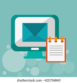 Technology design. computer icon. colorful illustration