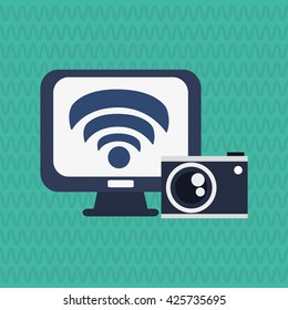 Technology design. computer icon. colorful illustration