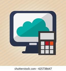 Technology design. computer icon. colorful illustration