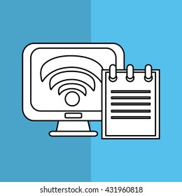 Technology design. computer icon. colorful illustration , vector