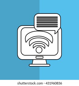 Technology design. computer icon. colorful illustration , vector