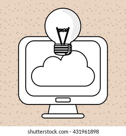 Technology design. computer icon. colorful illustration , vector