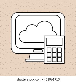 Technology design. computer icon. colorful illustration , vector