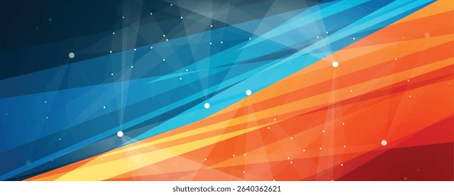 Technology design data and network connection visual business background with geometric shapes