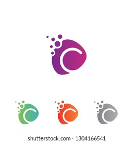 Technology design icon vector with dots for mobile APP with gradient color. Vector illustration Eps.8 Eps.10