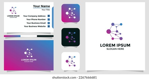 technology design logo and branding card